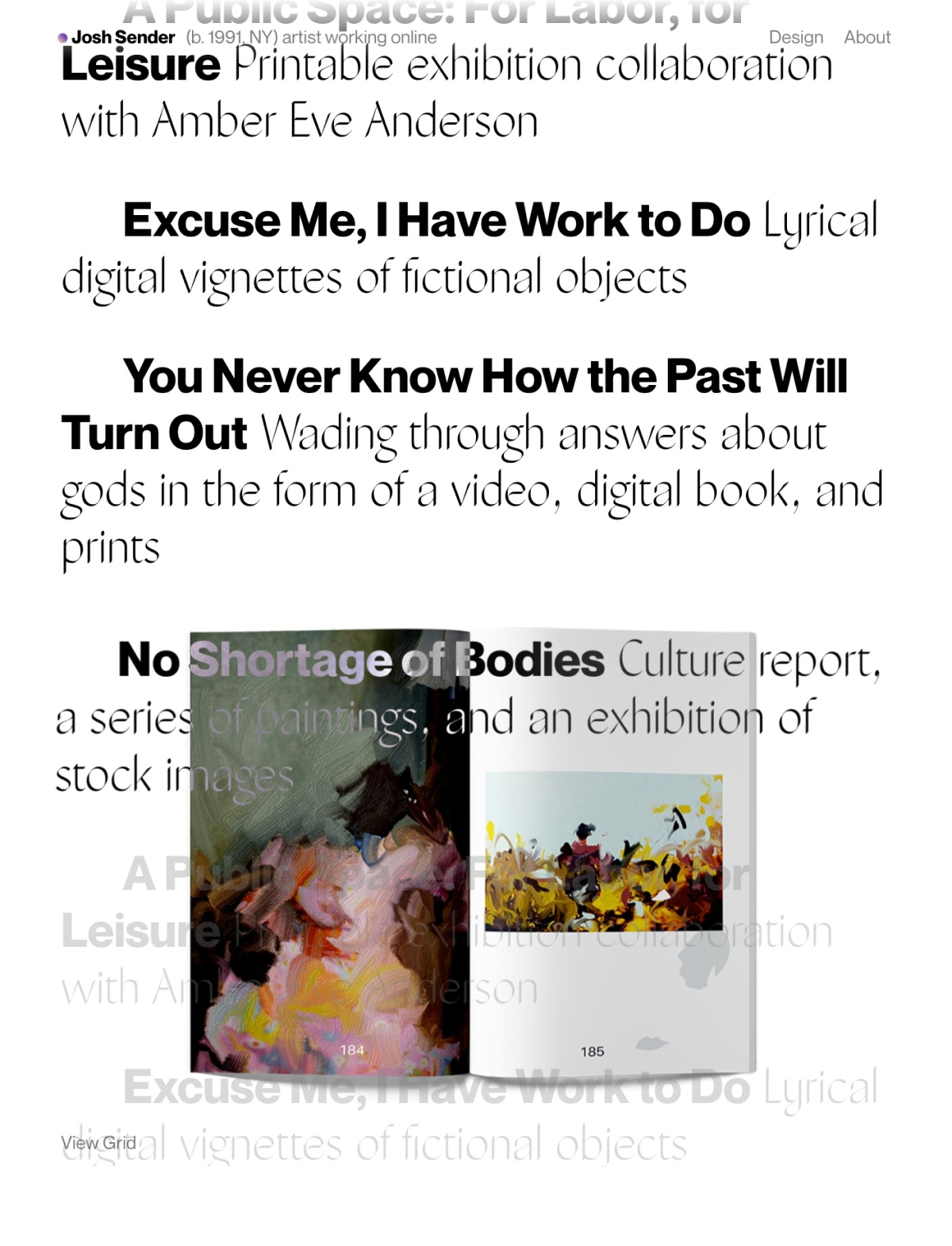 Josh Sender artist portfolio - creative portfolio