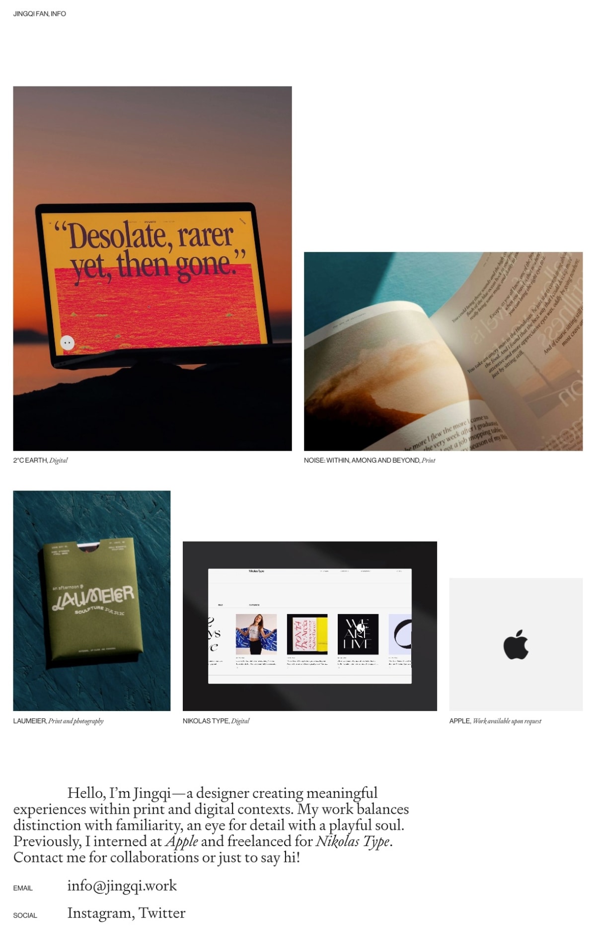 Jingqi Fan creative designer portfolio - creative portfolio