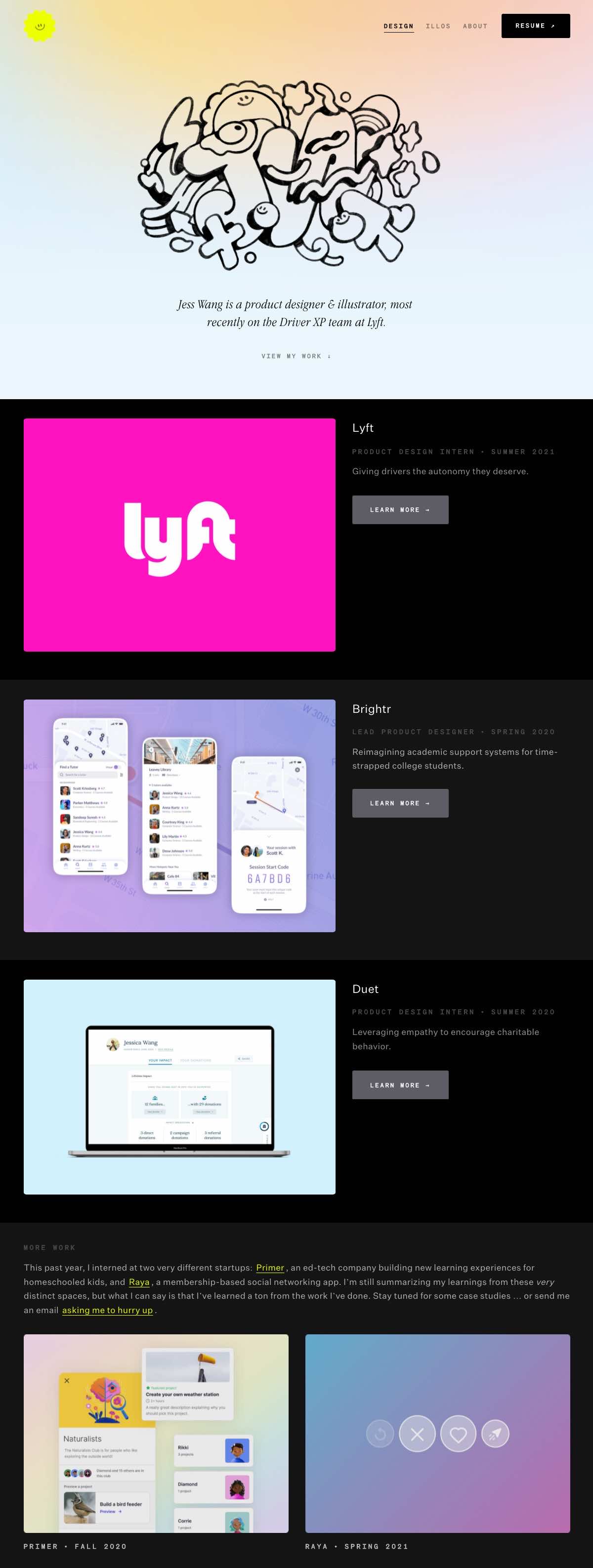 Jess Wang ux & product designer portfolio - creative portfolio