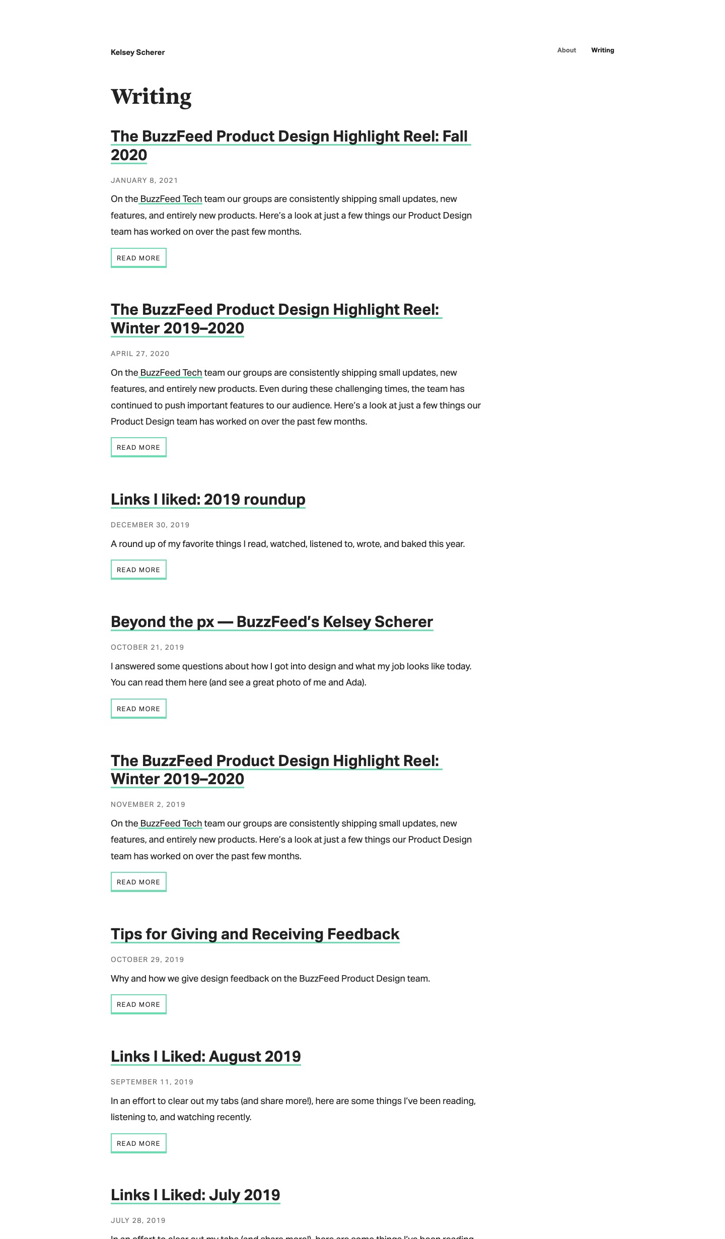 Kelsey Scherer writer portfolio - creative portfolio