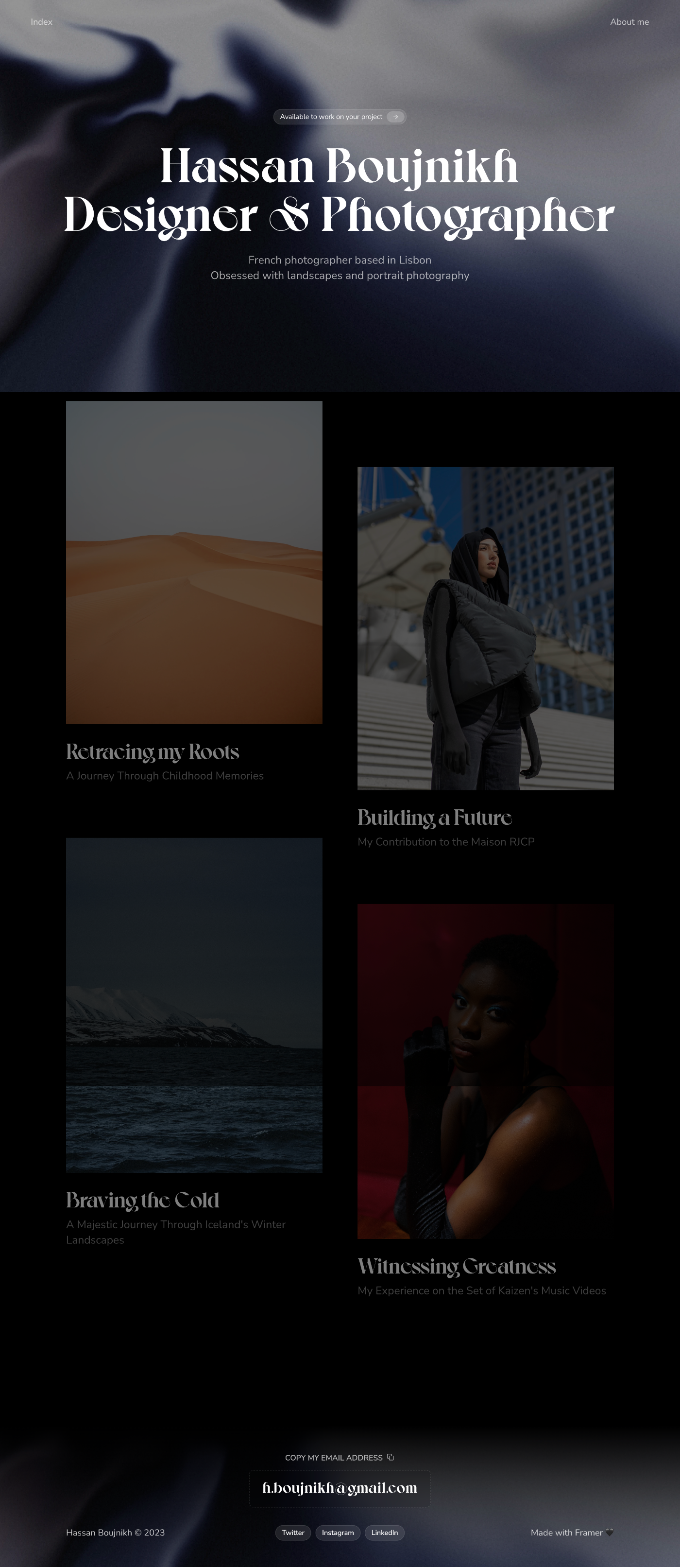 Hassan Boujnikh photographer portfolio - creative portfolio