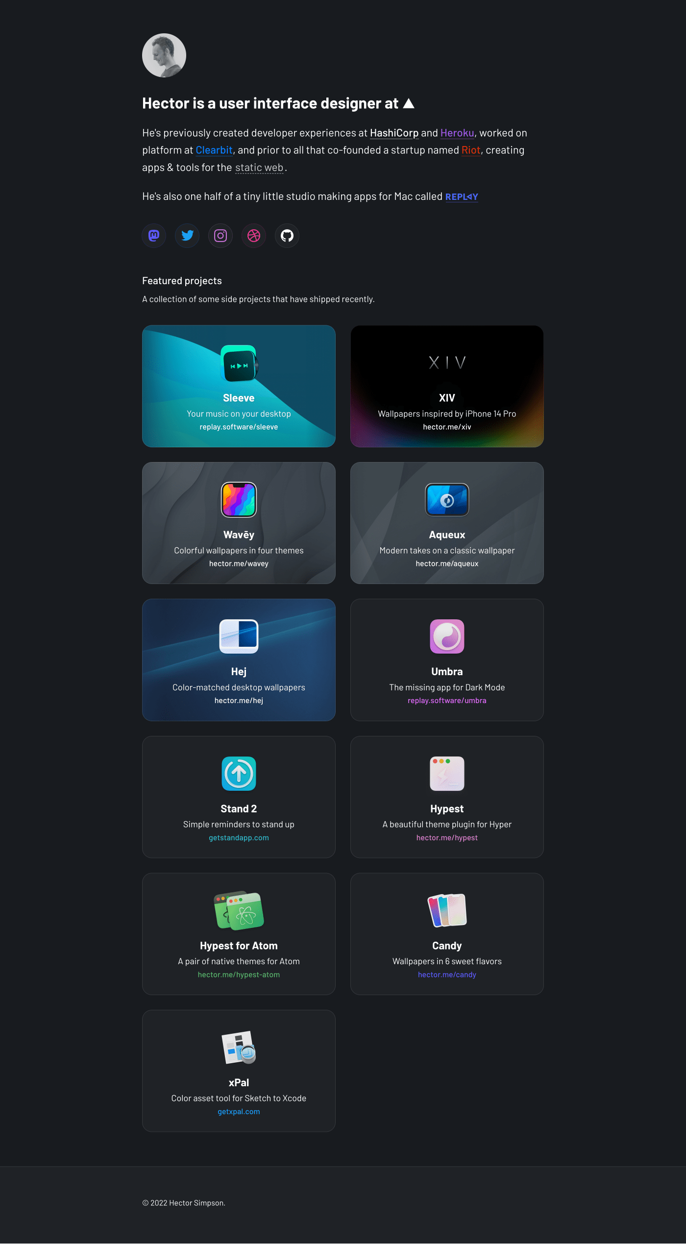 Hector Simpson creative developer portfolio - creative portfolio