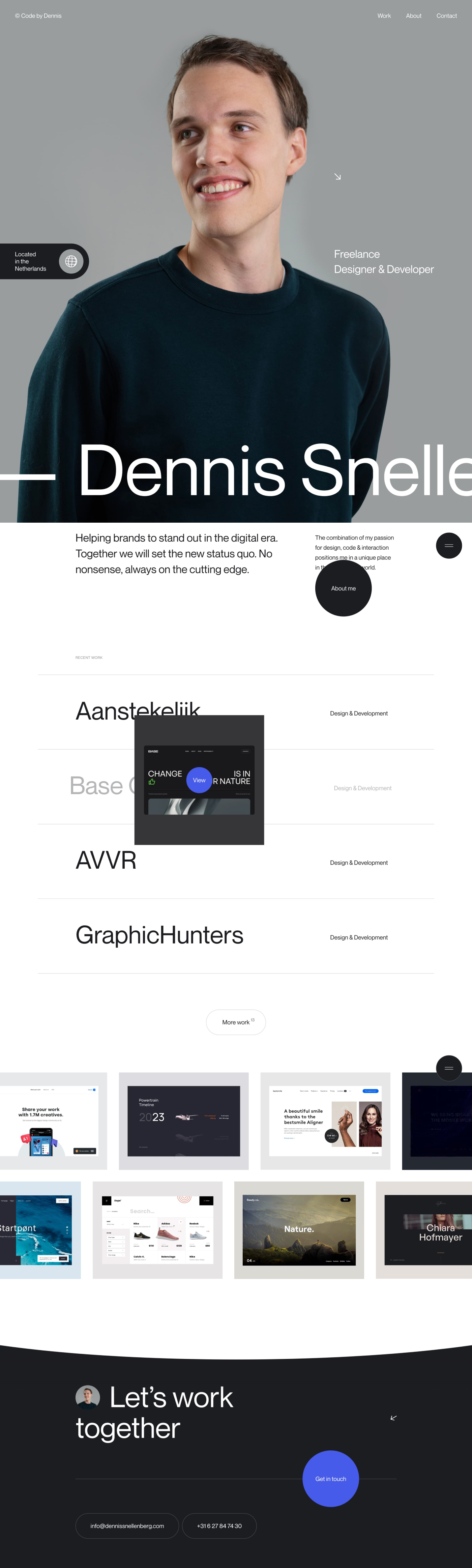Dennis Snellenberg creative developer portfolio - creative portfolio