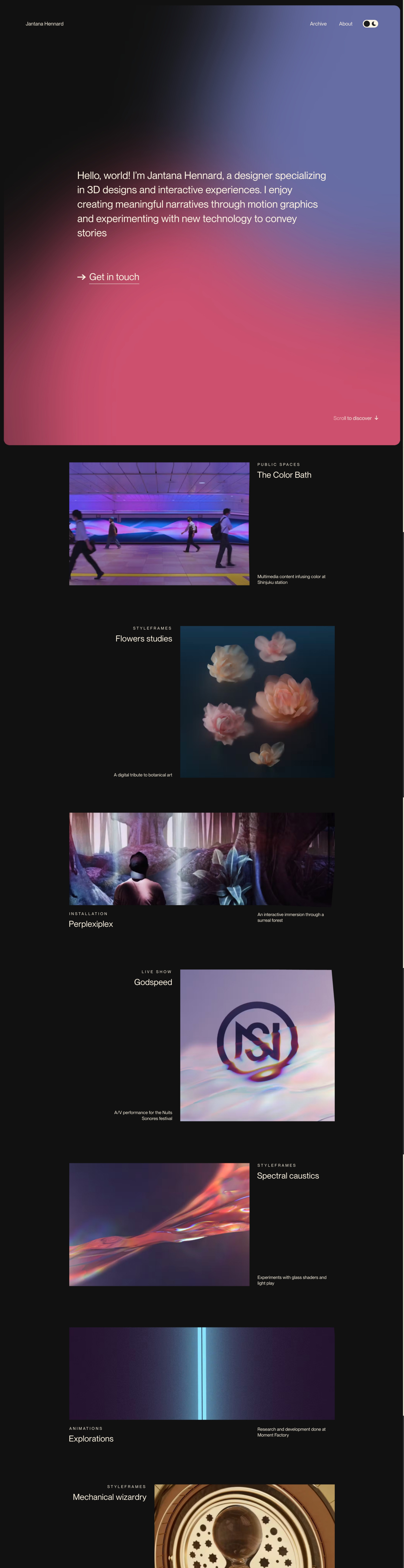 Jantana Hennard interaction designer portfolio - creative portfolio