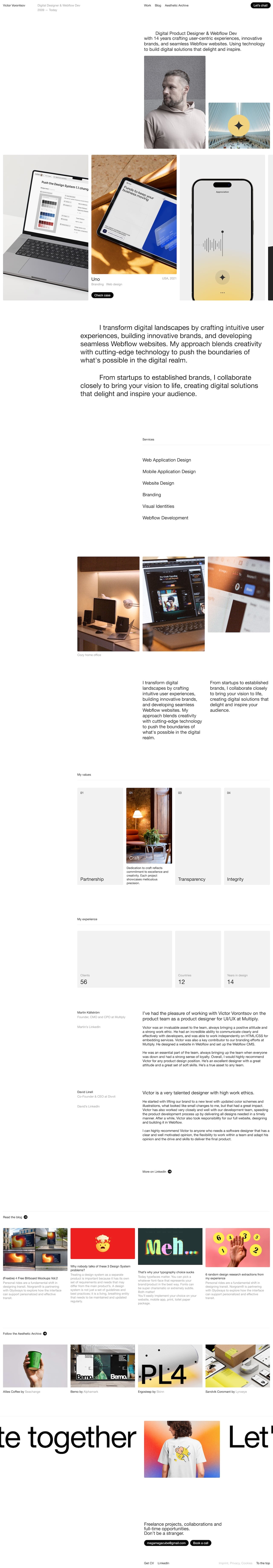 Victor Vorontsov brand designer portfolio - creative portfolio