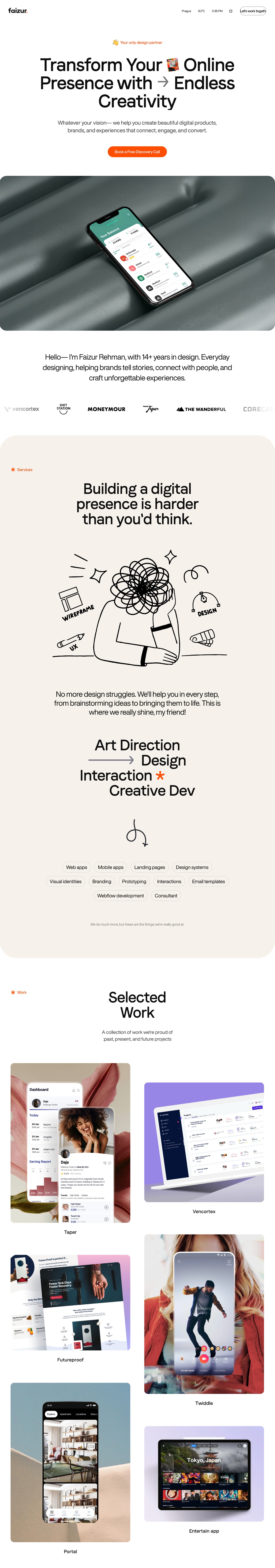 Faizur Rehman design agency portfolio - creative portfolio