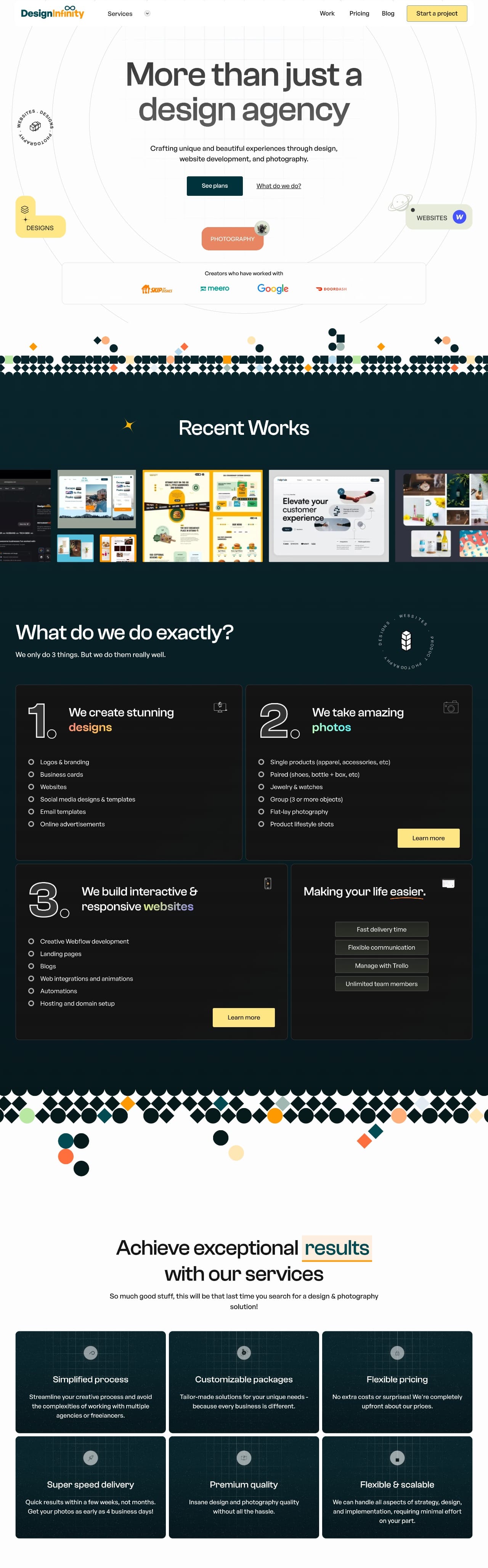 Design Infinity design agency portfolio - creative portfolio