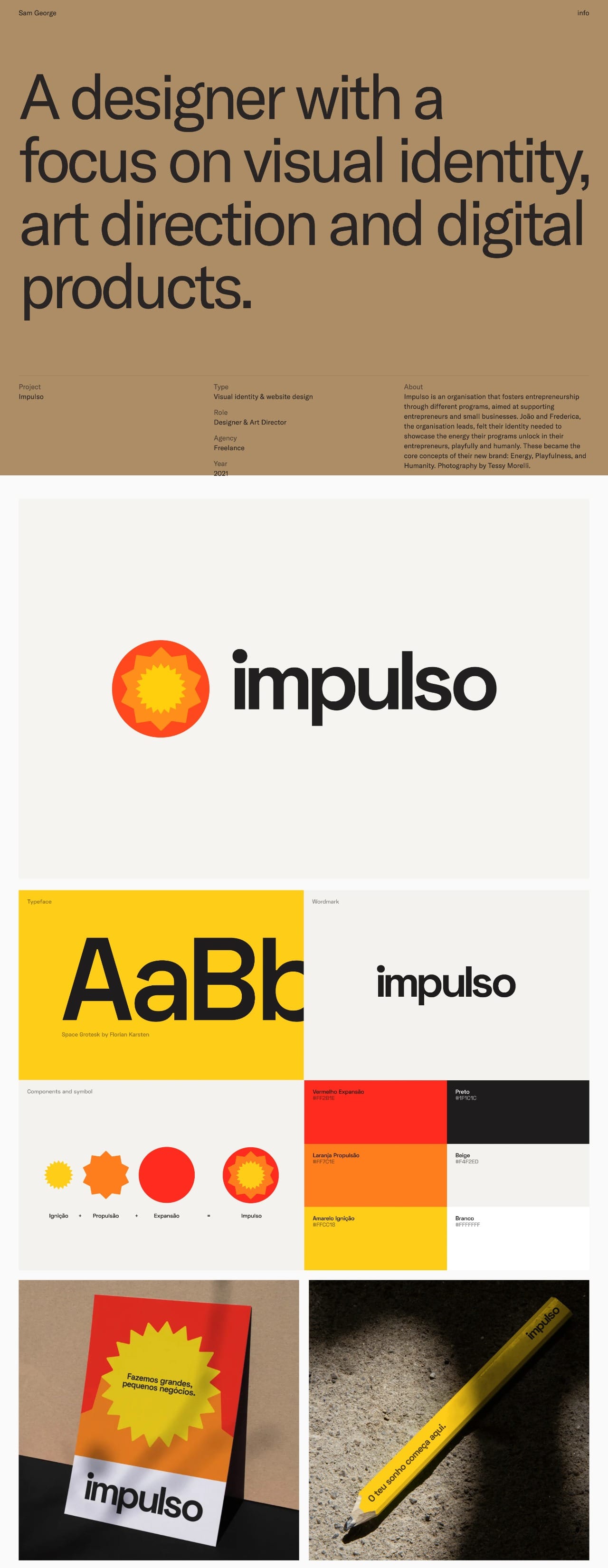 Sam George brand designer portfolio - creative portfolio