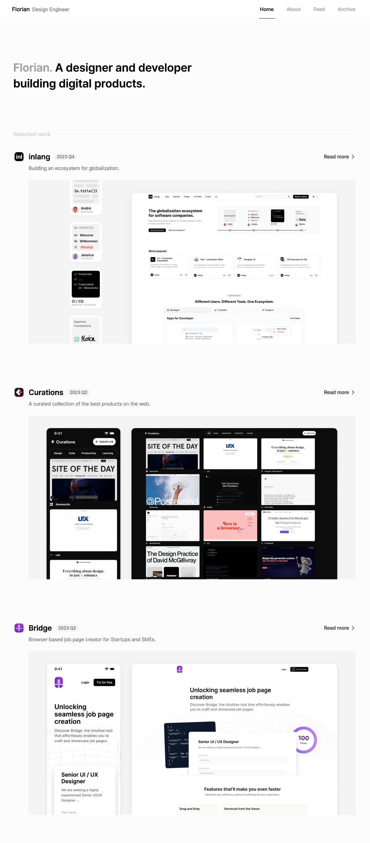 Florian creative developer portfolio - creative portfolio