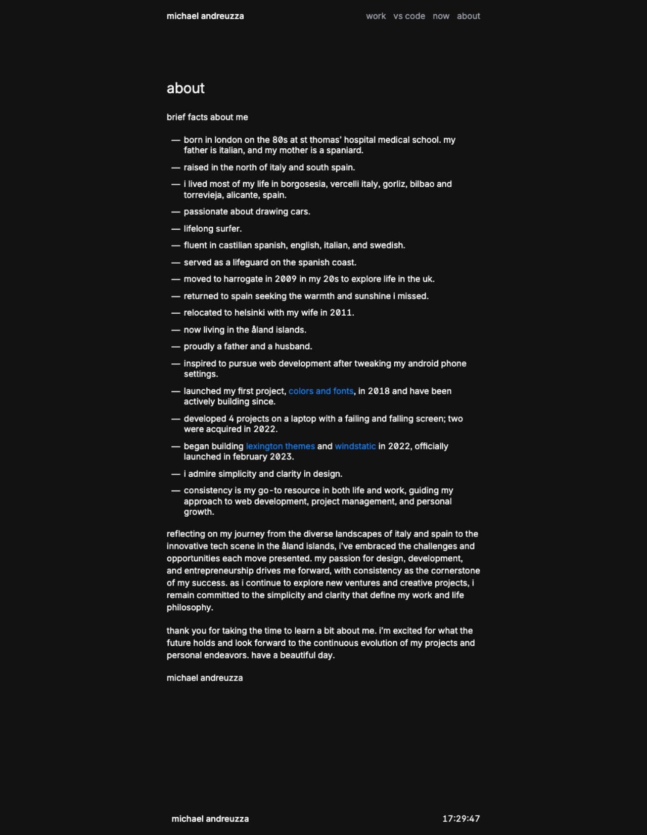 Michael Andreuzza creative developer portfolio - creative portfolio