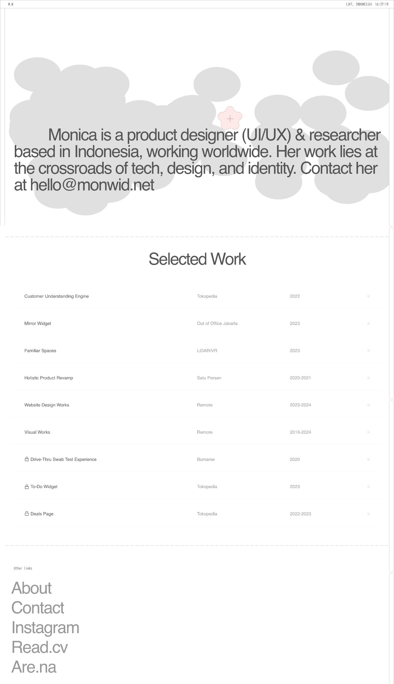 Monica Alfons Widjaja interaction designer portfolio - creative portfolio