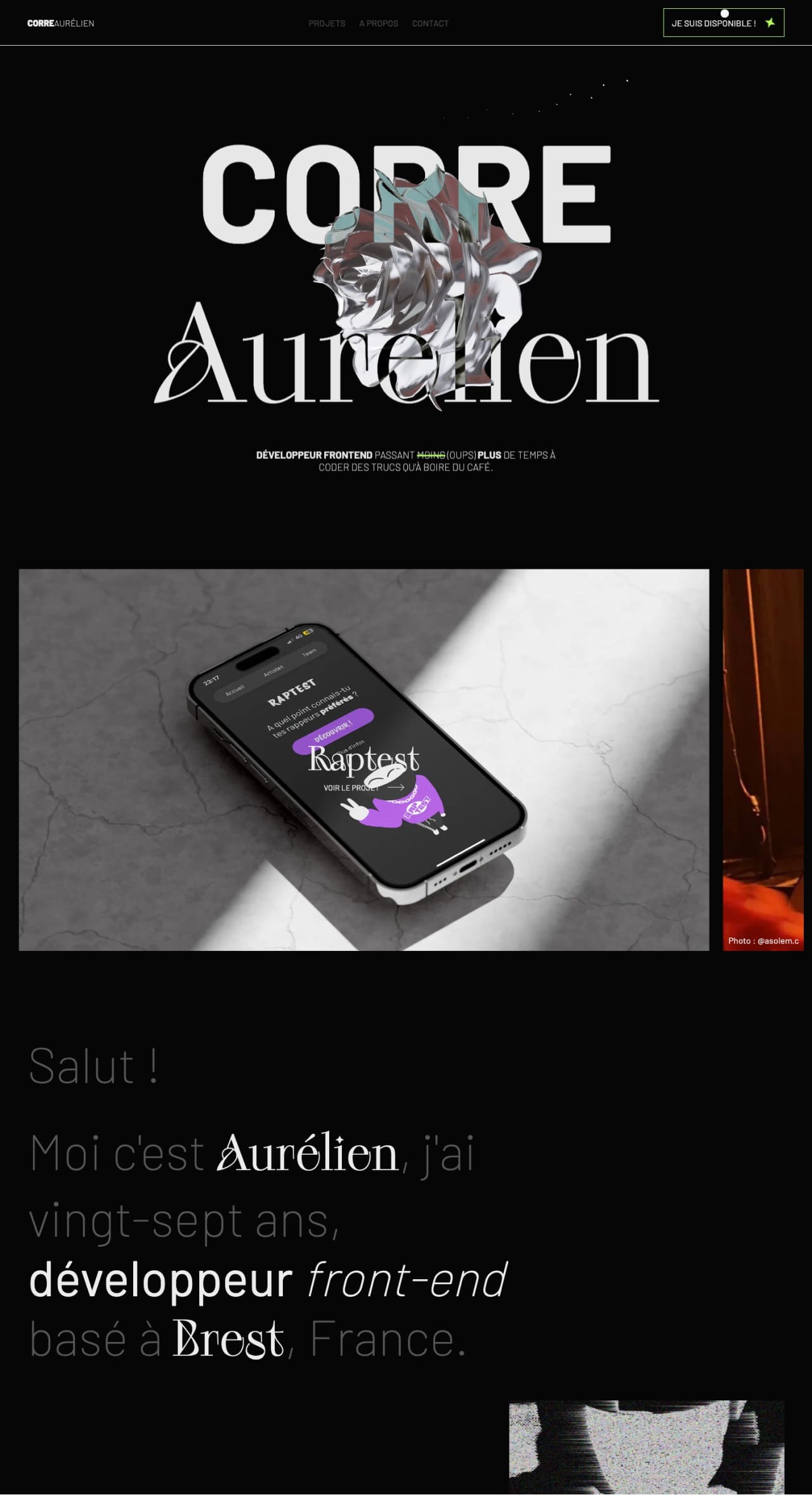 CORRE Aurélien creative developer portfolio - creative portfolio
