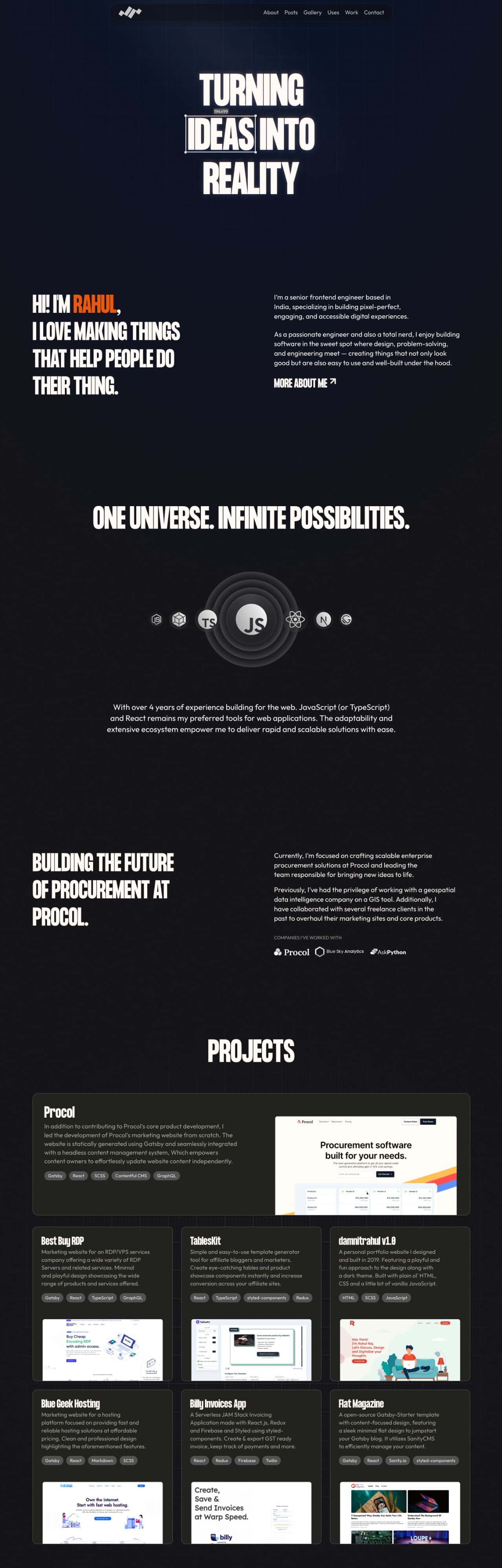 Rahul Raj creative developer portfolio - creative portfolio