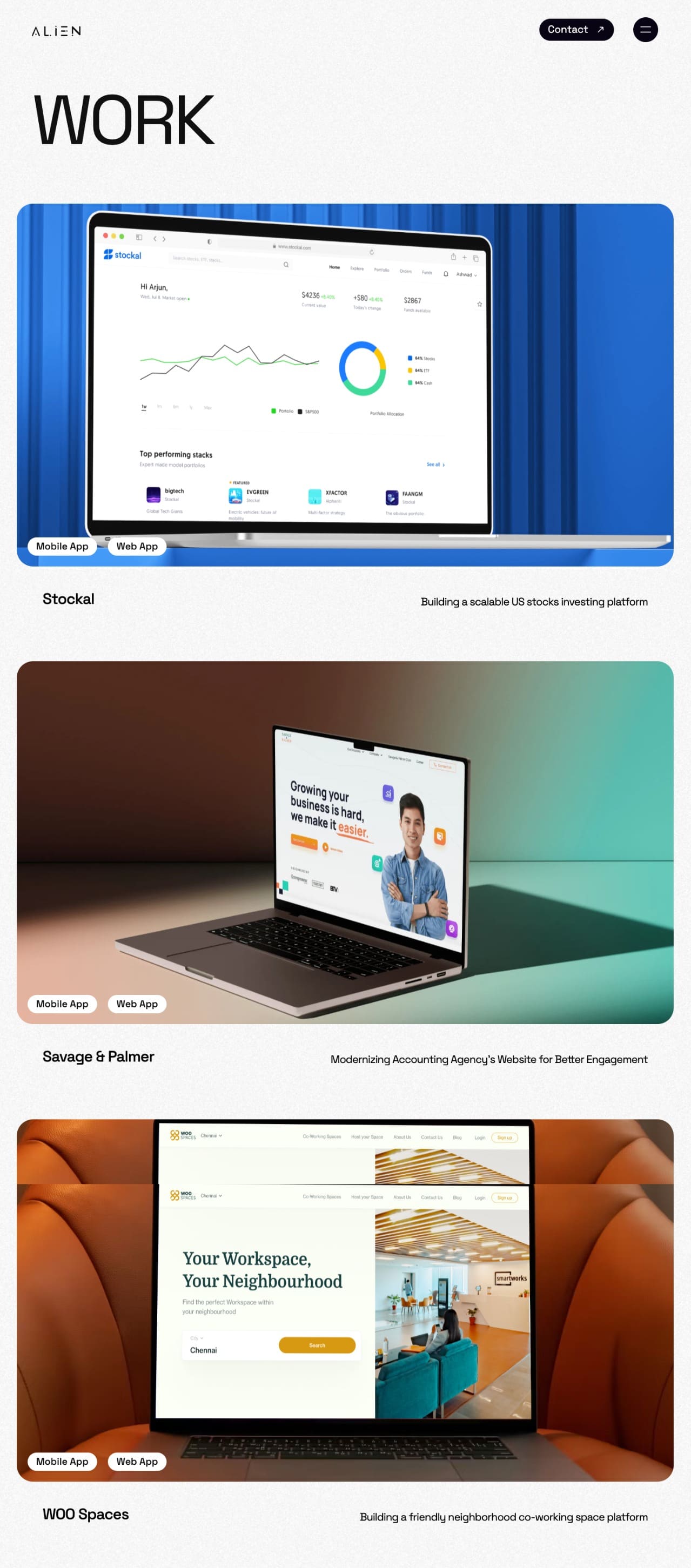 Alien design agency portfolio - creative portfolio