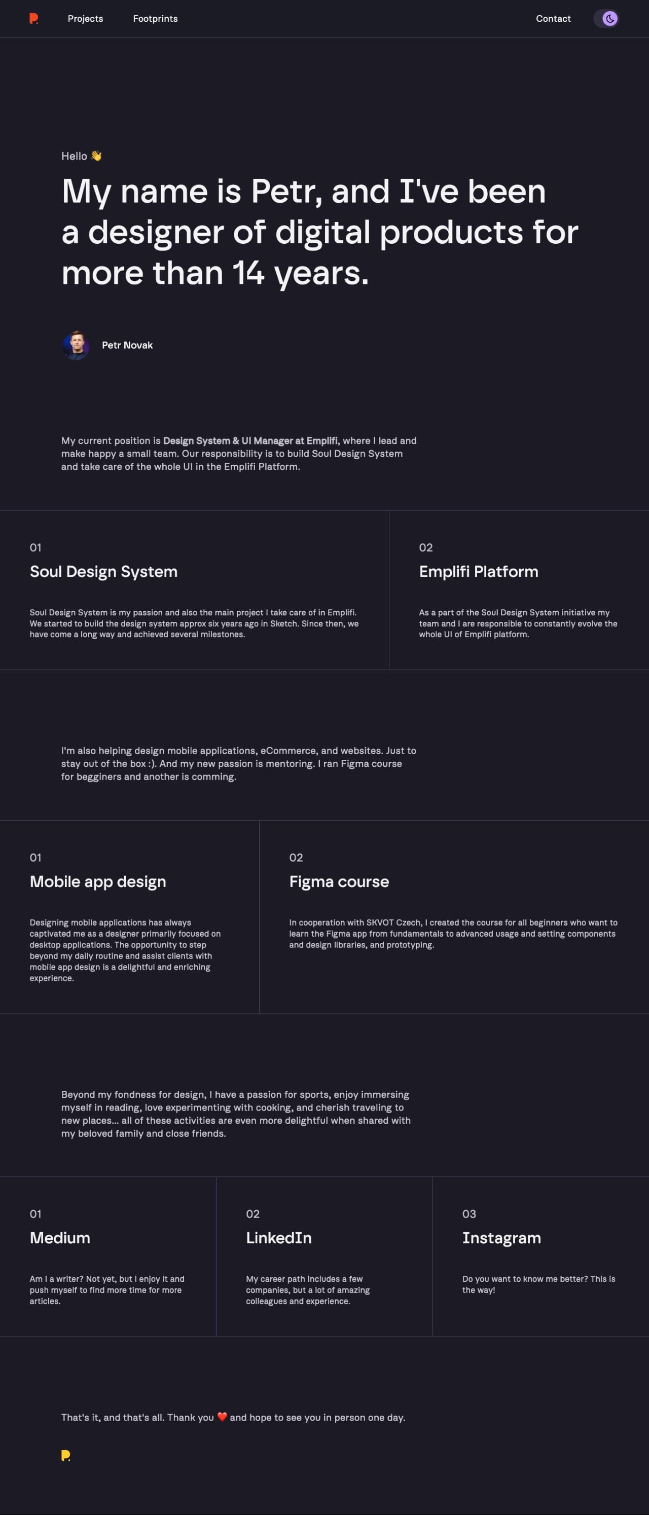 Petr Novak interaction designer portfolio - creative portfolio