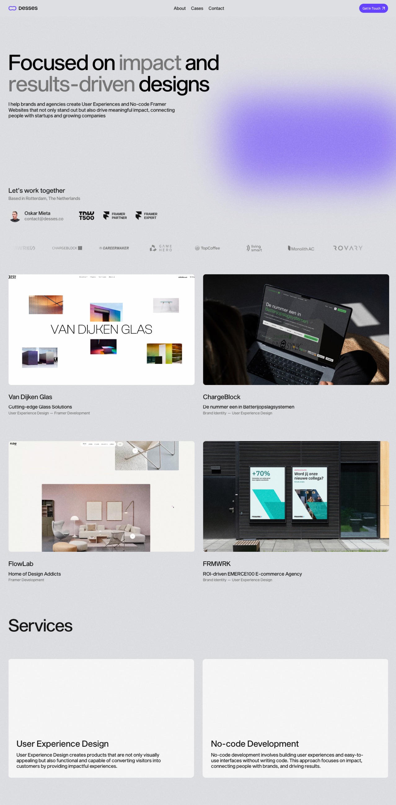 Desses ux & product designer portfolio - creative portfolio