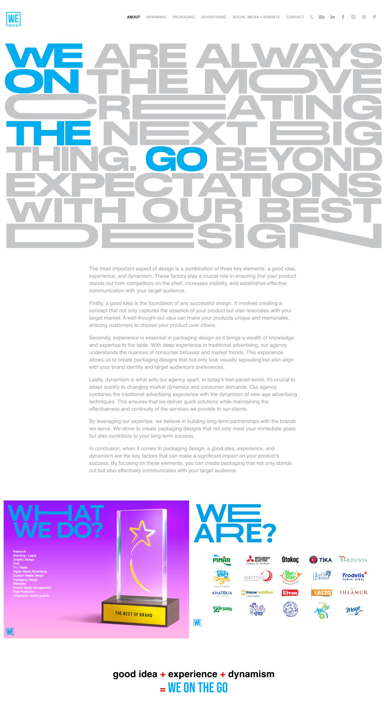 WE ON THE GO design agency portfolio - creative portfolio