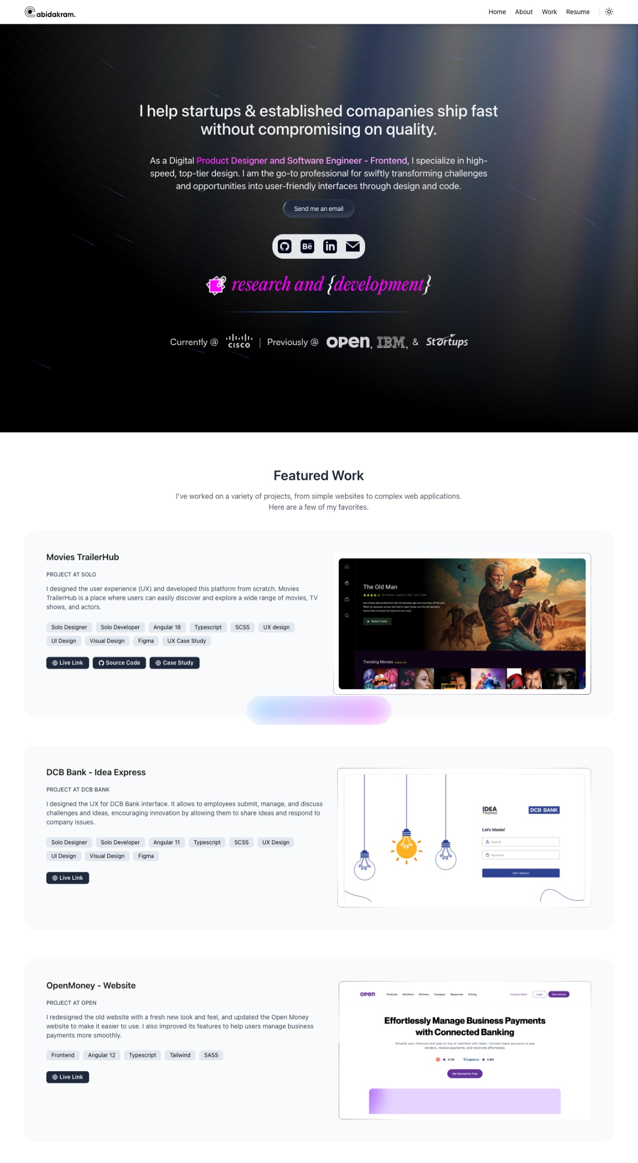 Abid-Akram ux & product designer portfolio - creative portfolio