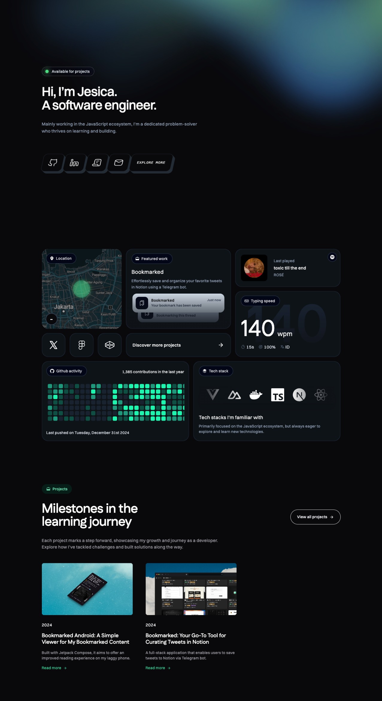 Jesica creative developer portfolio - creative portfolio