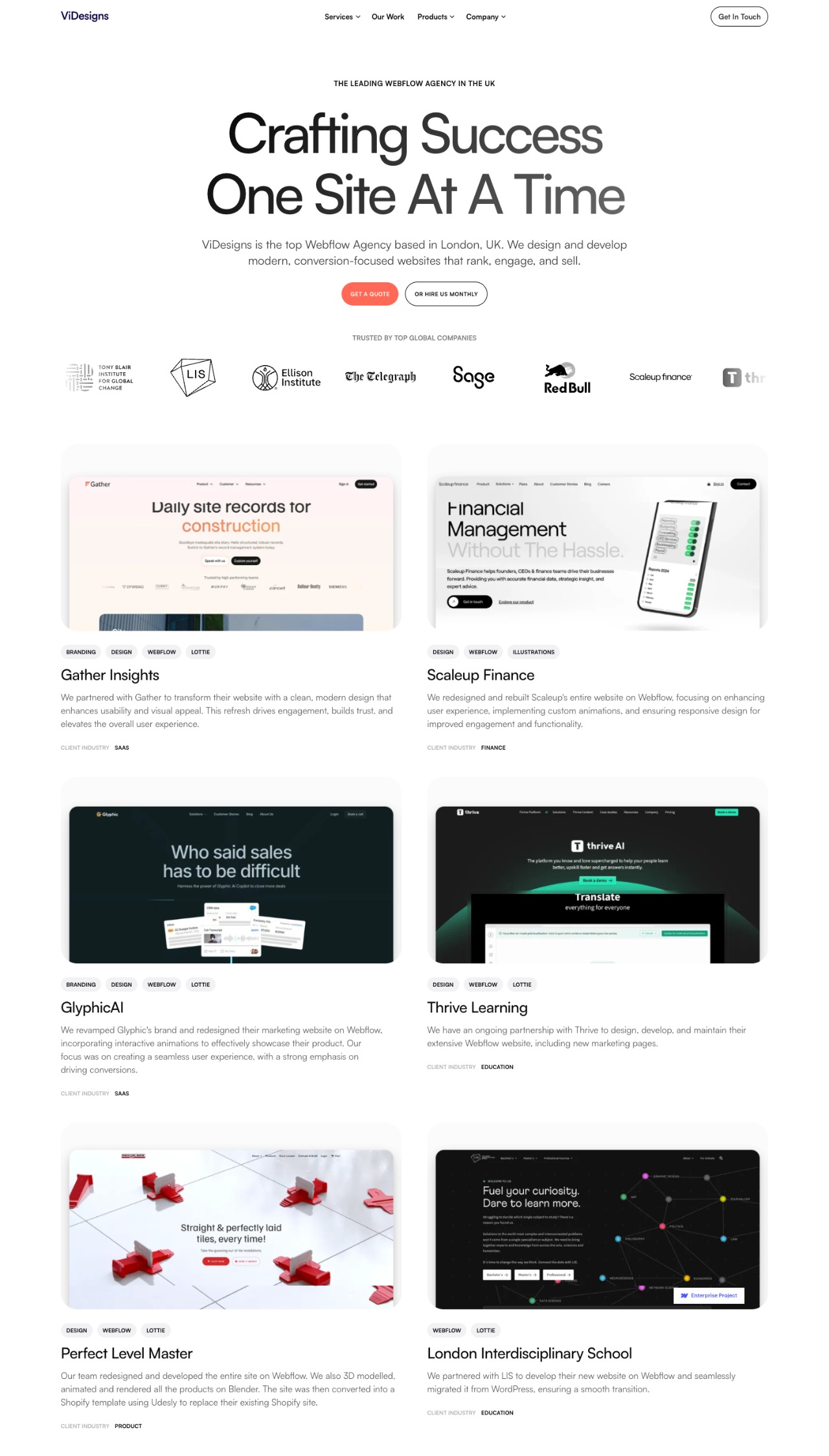 ViDesigns design agency portfolio - creative portfolio