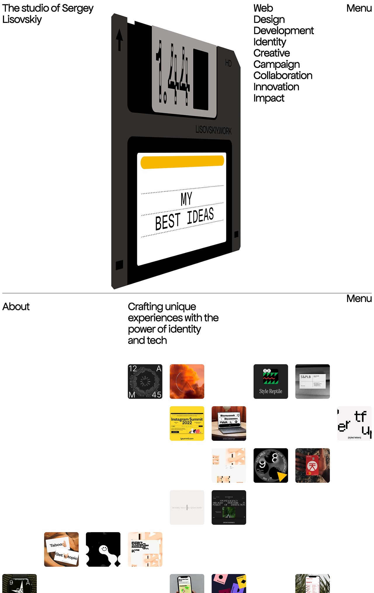 Sergey Lisovskiy design agency portfolio - creative portfolio