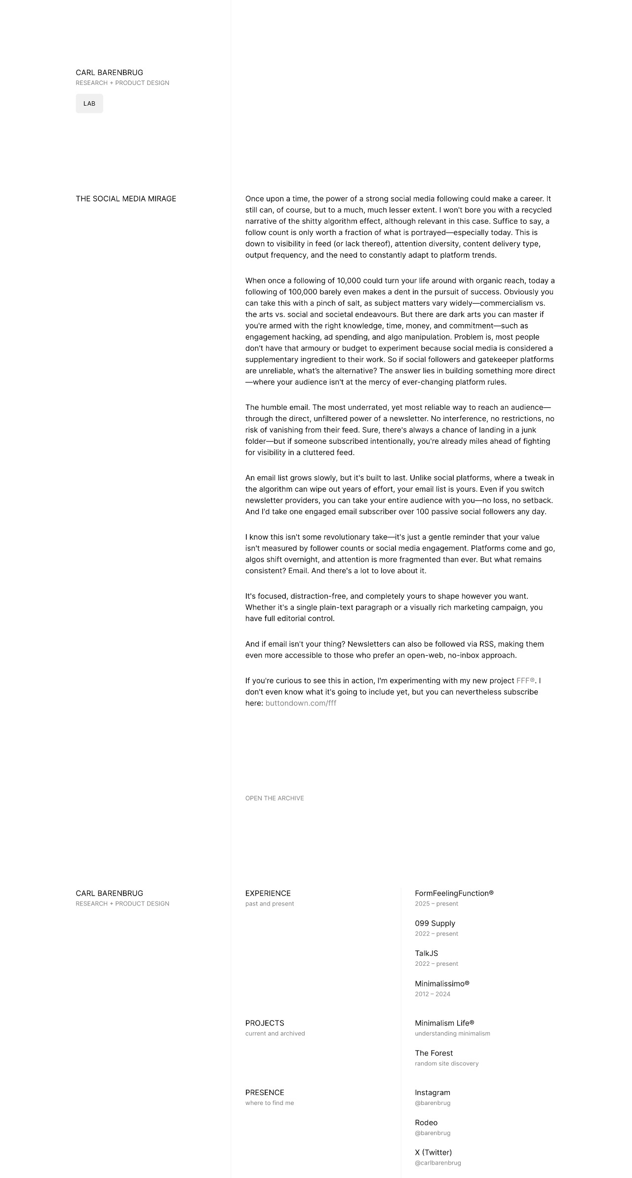 Carl Barenbrug ux & product designer portfolio - creative portfolio