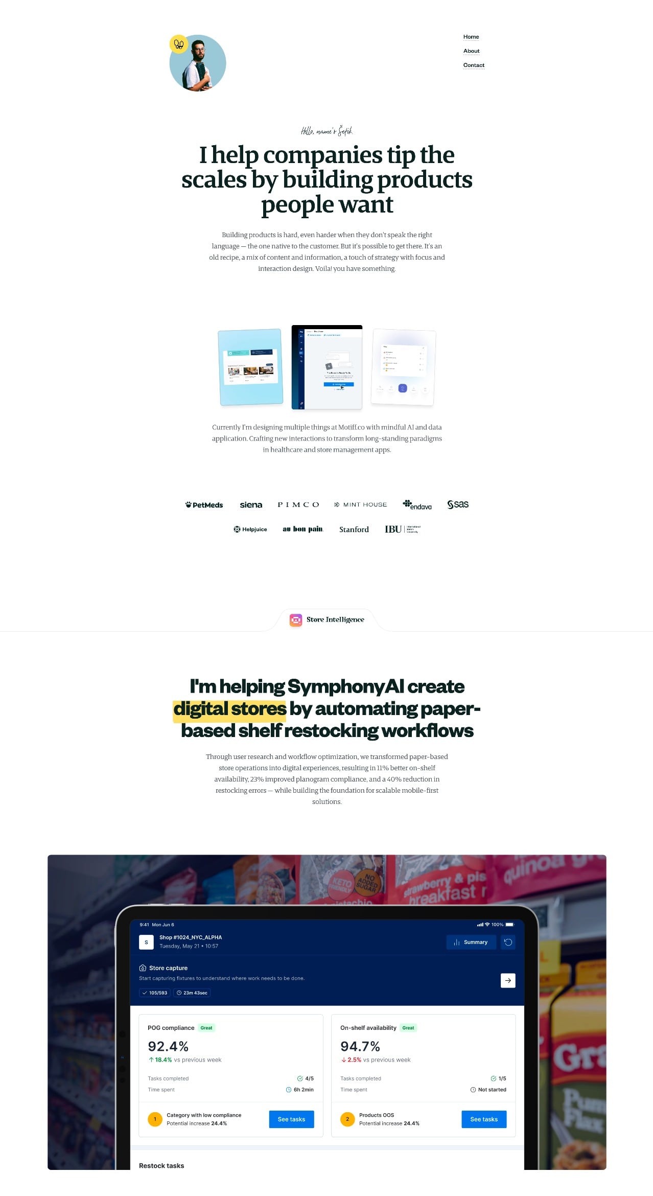 Sefik Mujkic ux & product designer portfolio - creative portfolio