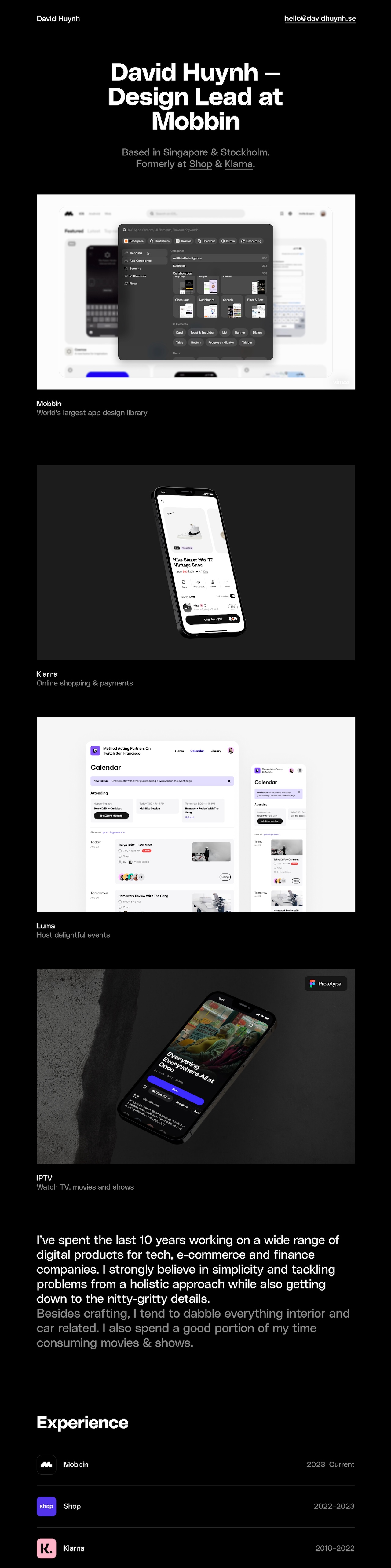 David Huynh ux & product designer portfolio - creative portfolio
