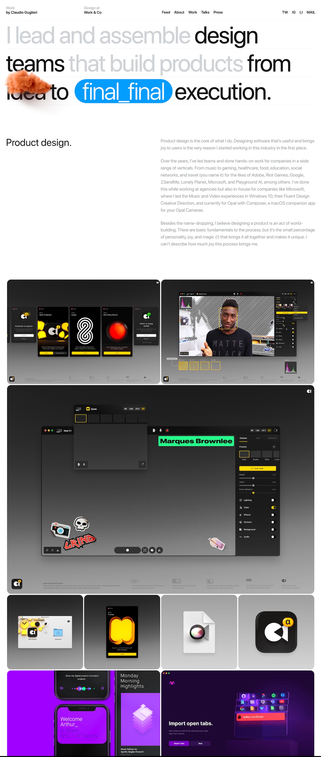 Claudio Guglieri ux & product designer portfolio - creative portfolio