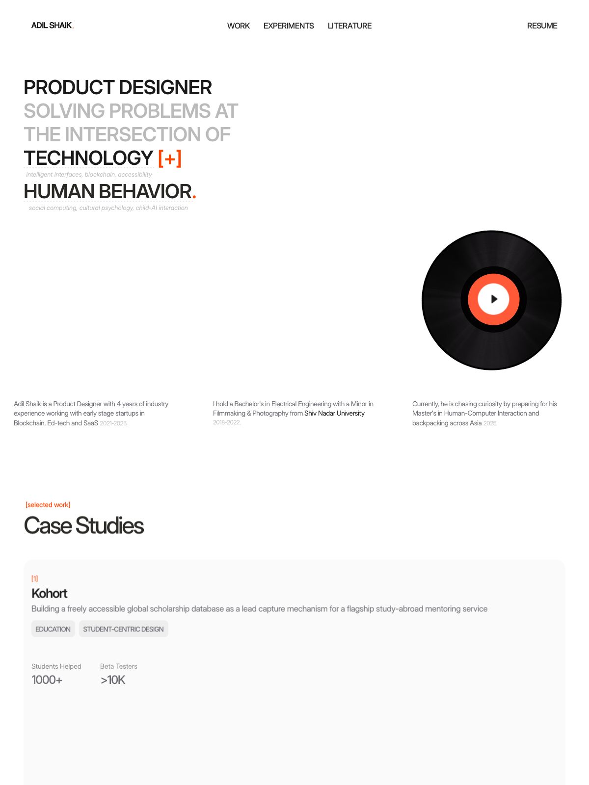 Adil Shaik interaction designer portfolio - creative portfolio
