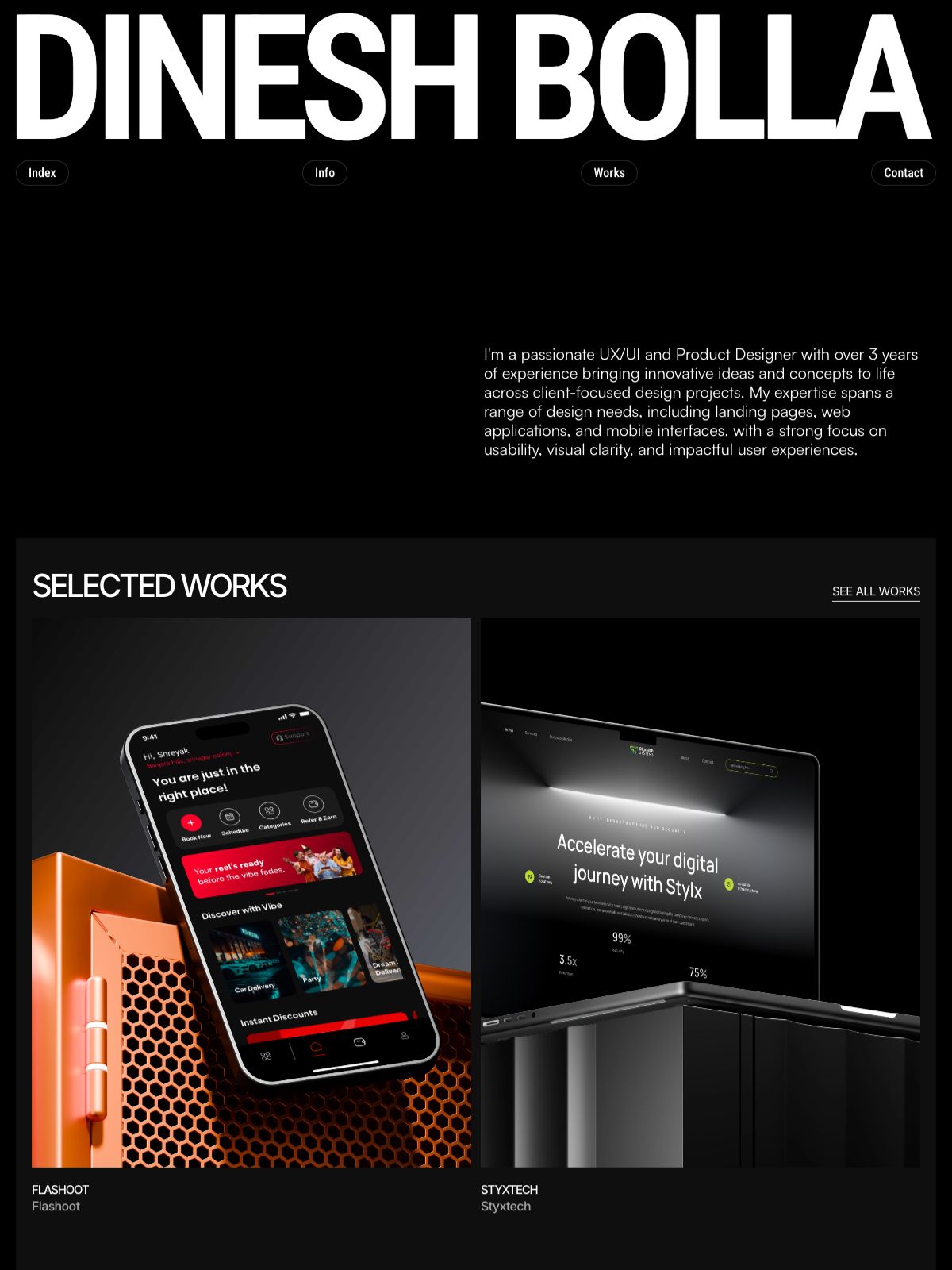 Dinesh Babu Bolla ux & product designer portfolio - creative portfolio
