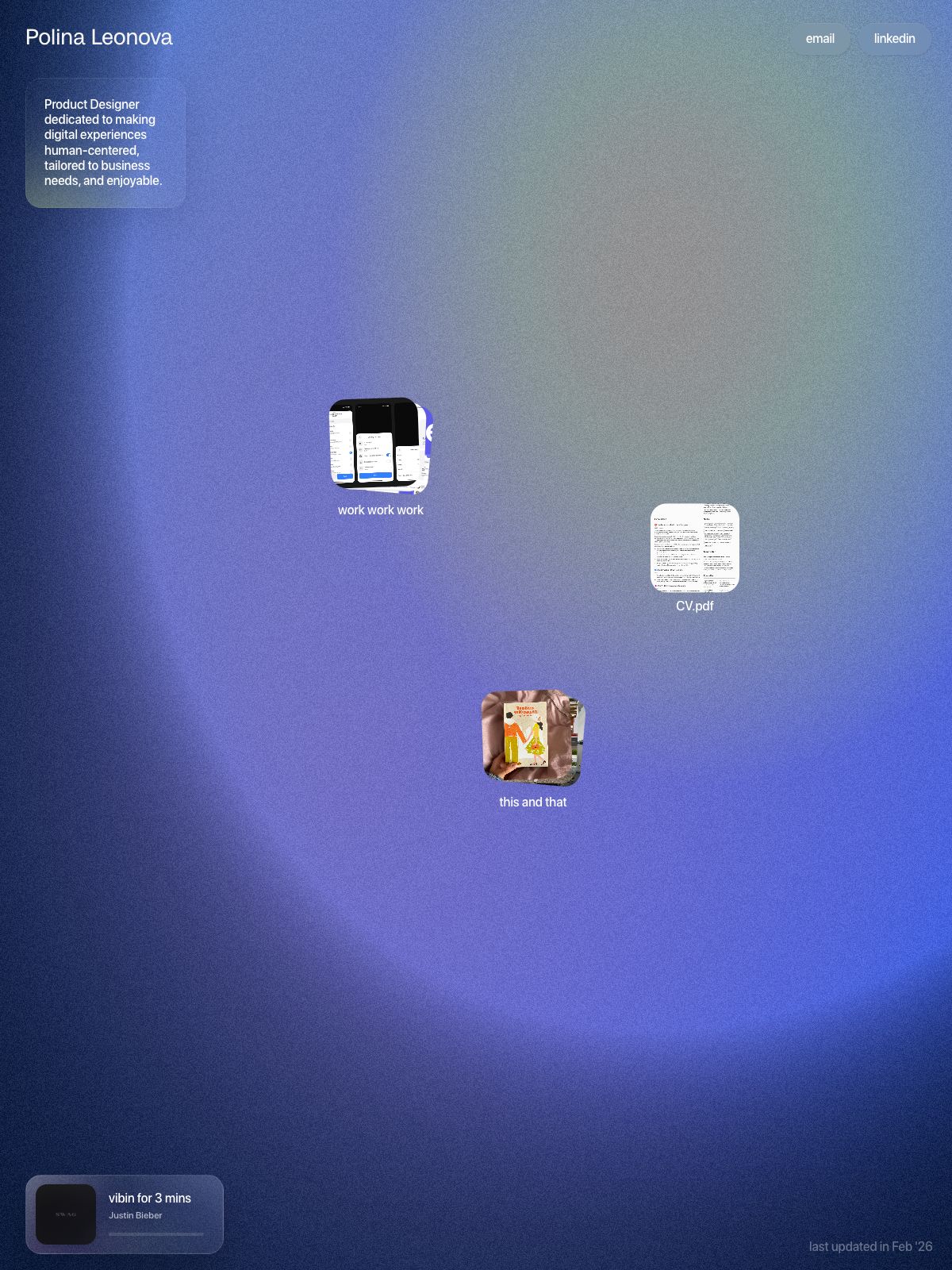 Polina Leonova ux & product designer portfolio - creative portfolio