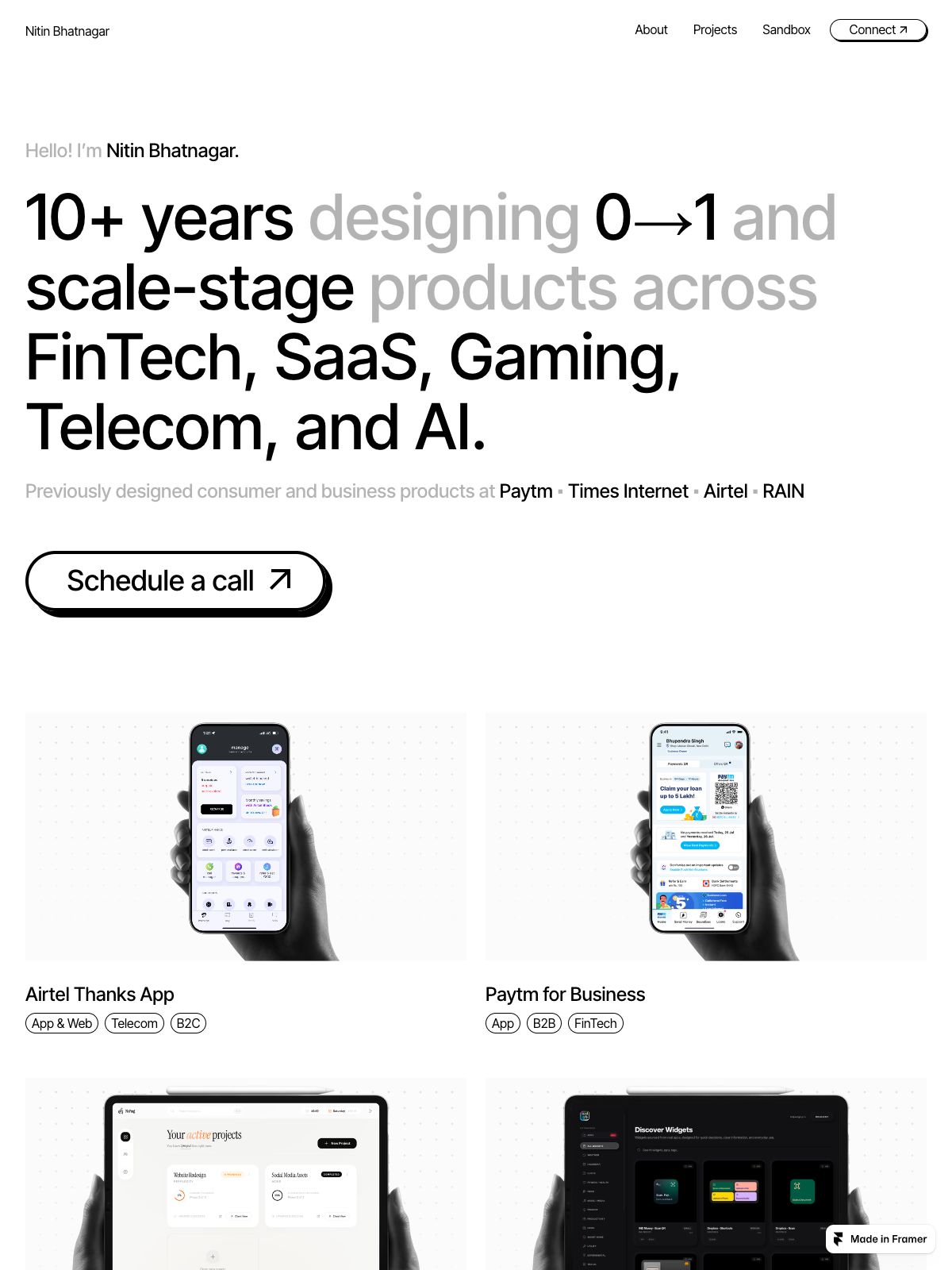 Nitin Bhatnagar ux & product designer portfolio - creative portfolio