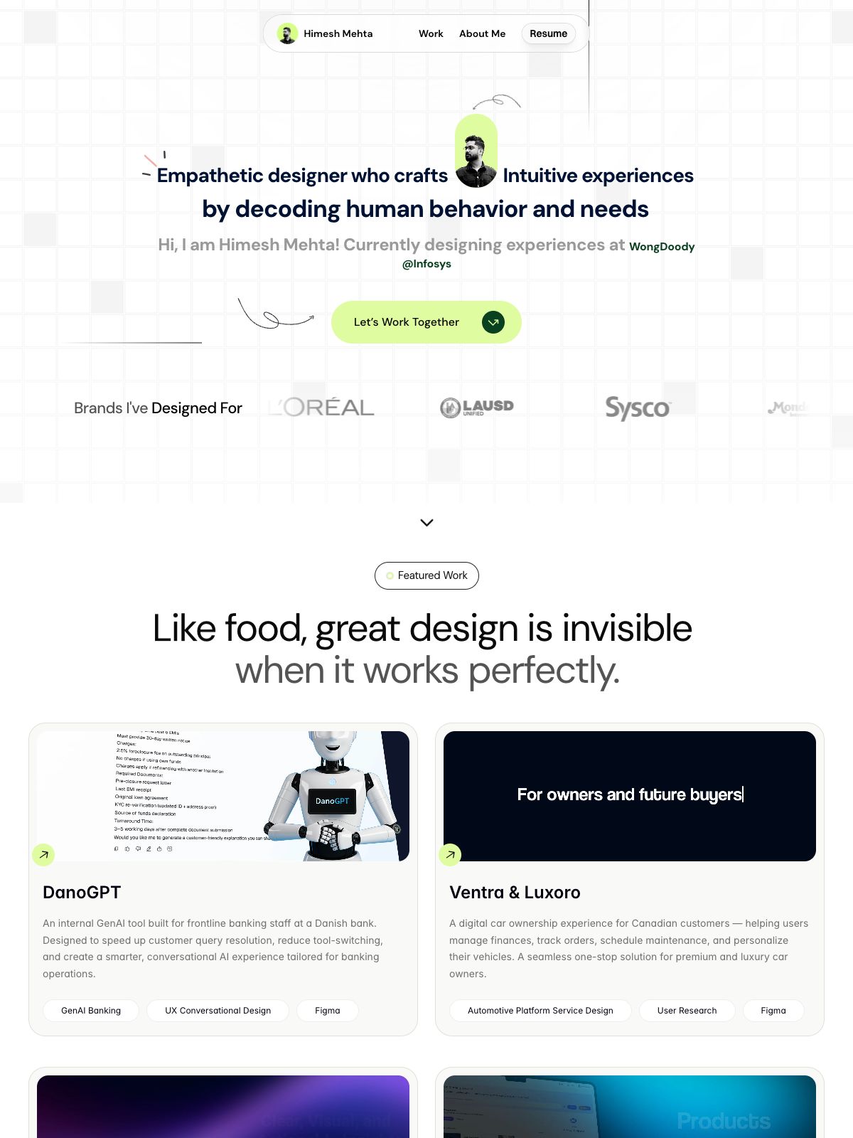 Himesh Mehta ux & product designer portfolio - creative portfolio