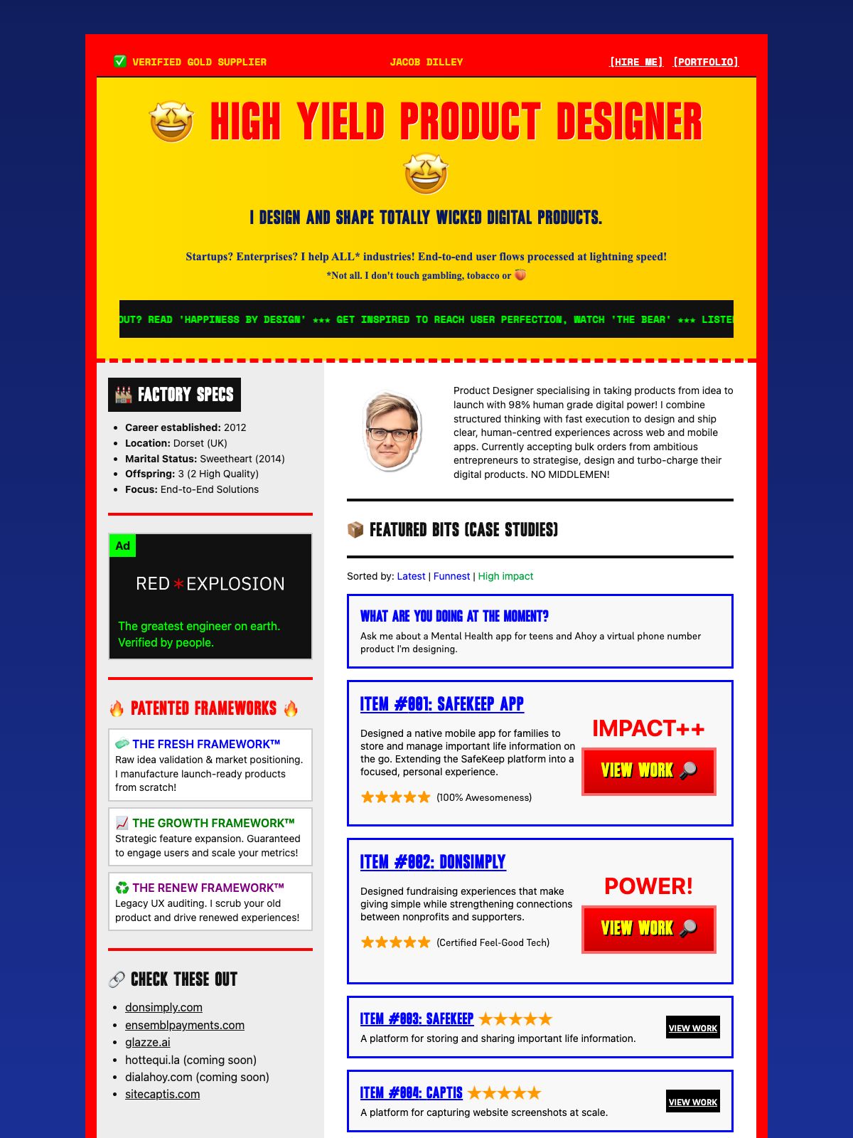 Jacob Dilley ux & product designer portfolio - creative portfolio