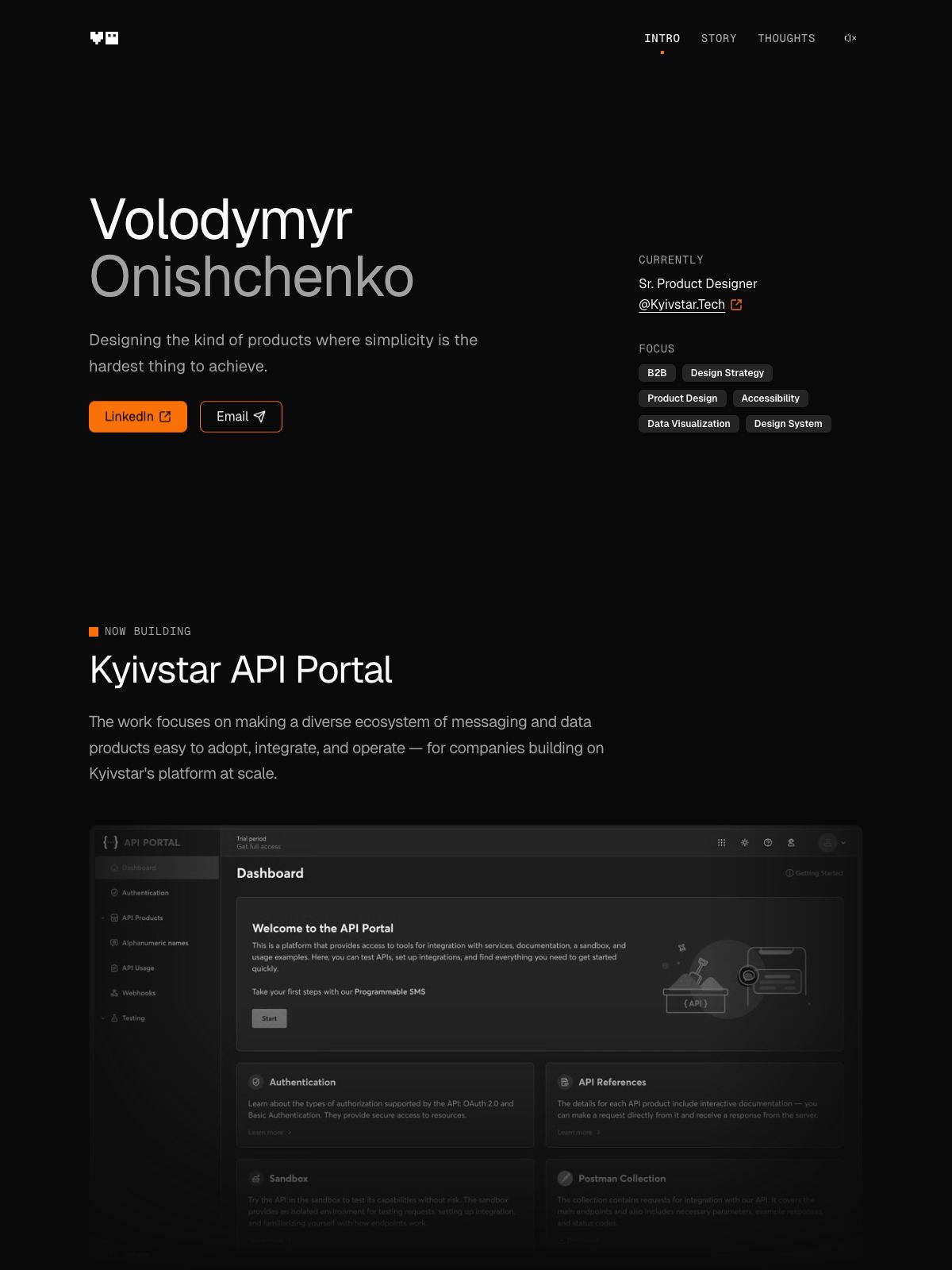 Volodymyr Onishchenko ux & product designer portfolio - creative portfolio