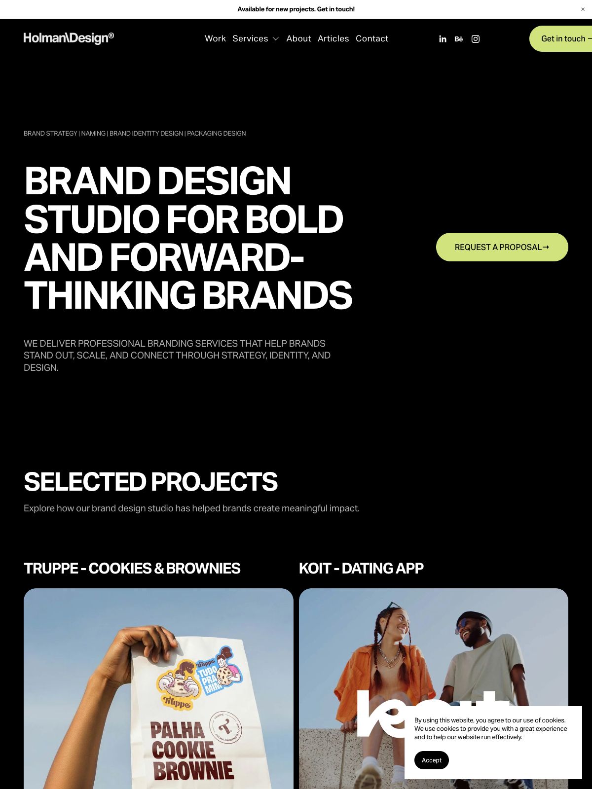 Holman Design brand designer portfolio - creative portfolio