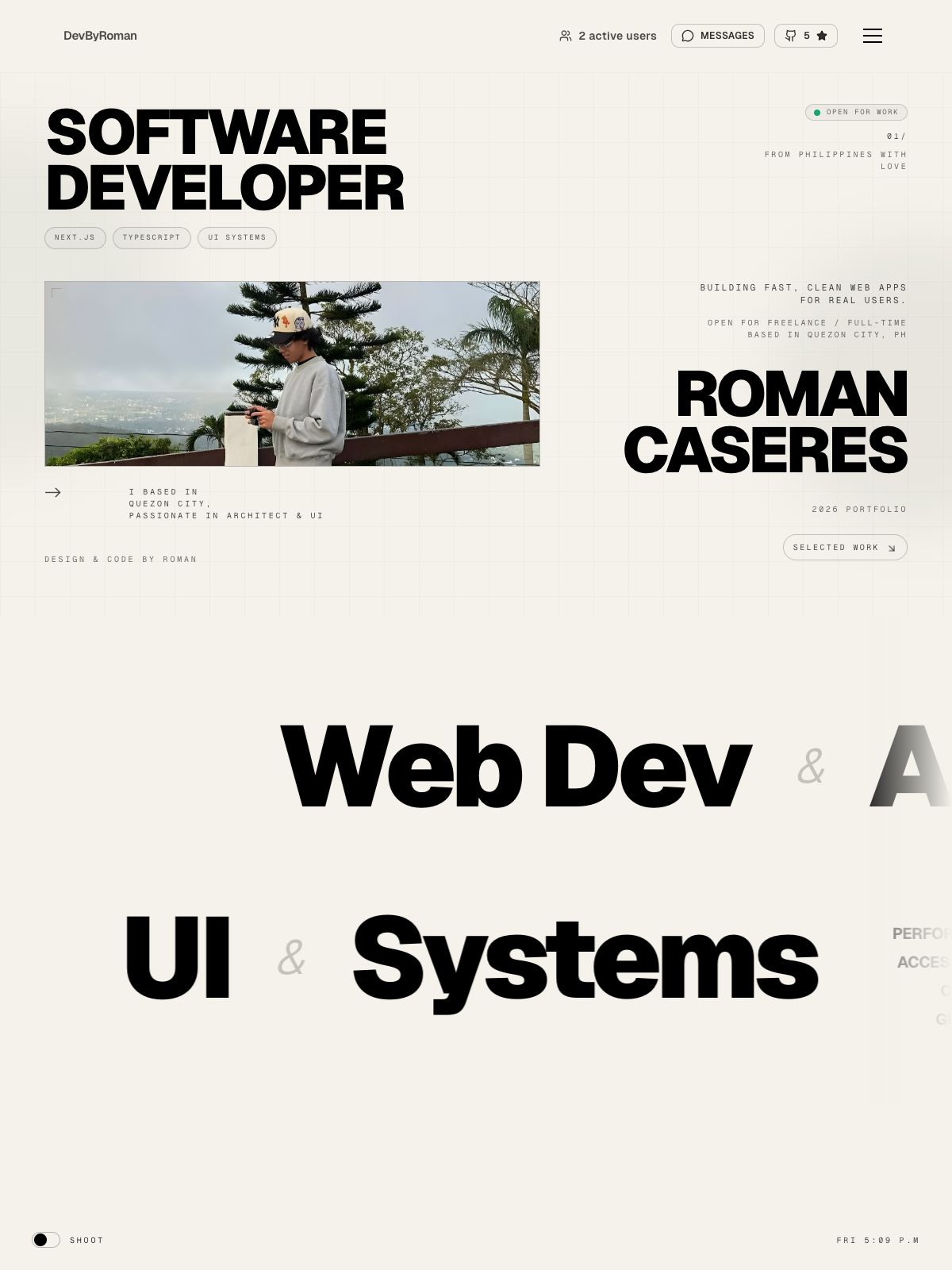 Roman Caseres software developer portfolio - creative portfolio