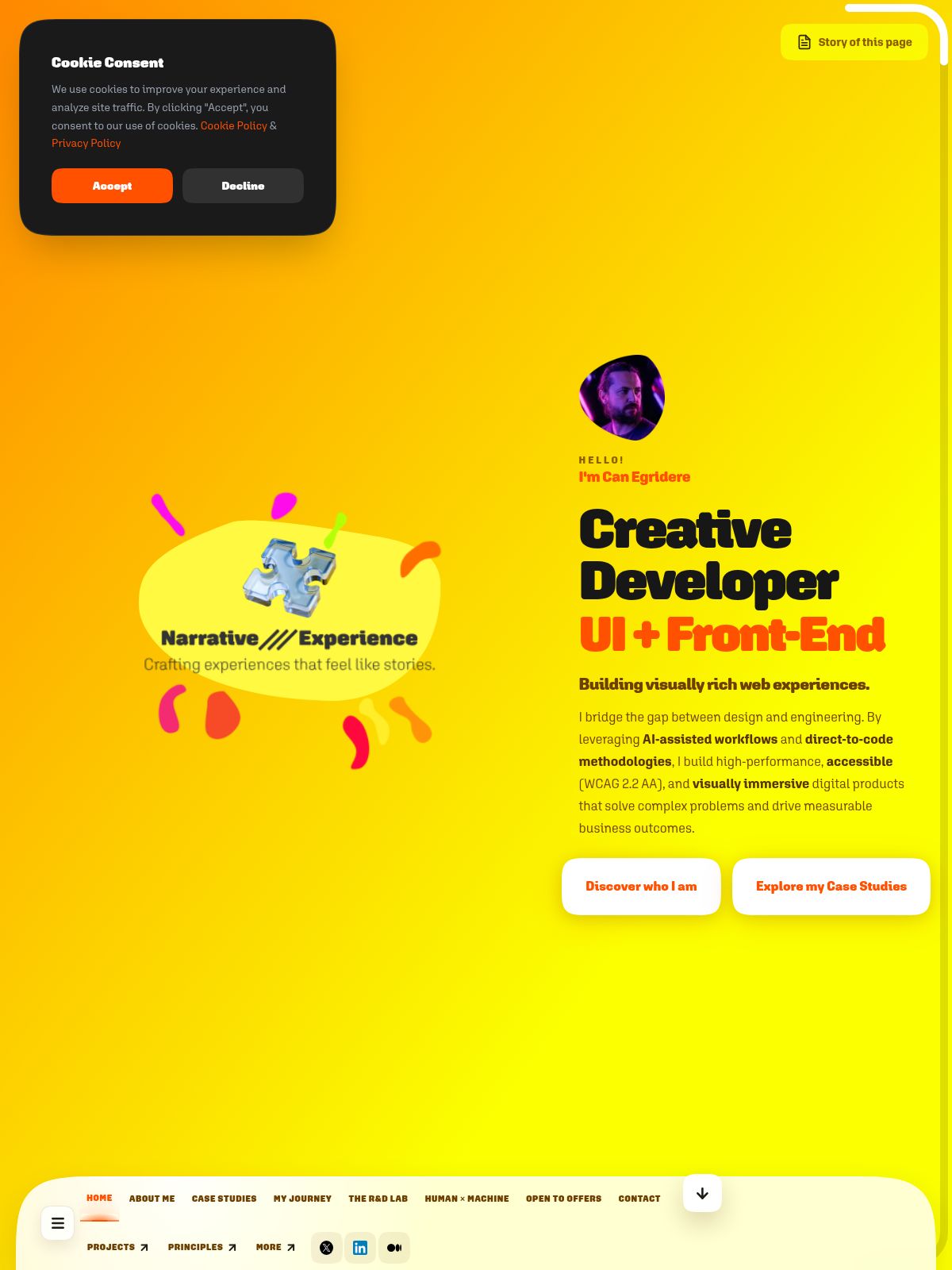 Can Eğridere software developer portfolio - creative portfolio